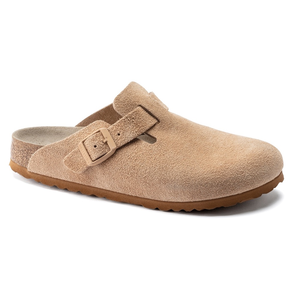 Used Birkenstock Boston Suede Leather Clay Clogs Regular Width